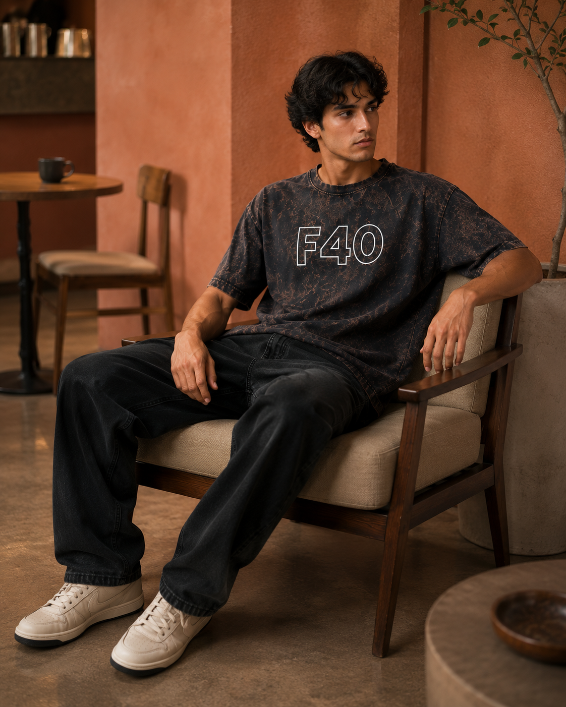 F40 Acid Wash Oversized T-Shirt | Tren Tees