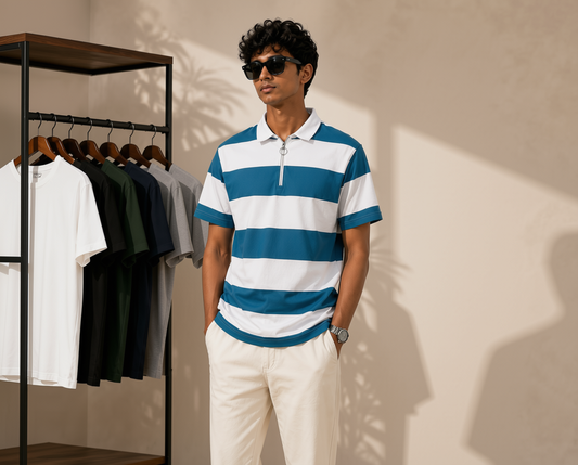 PREMIUM KOREAN ZIPPER POLO T-SHIRT | Tren Tees