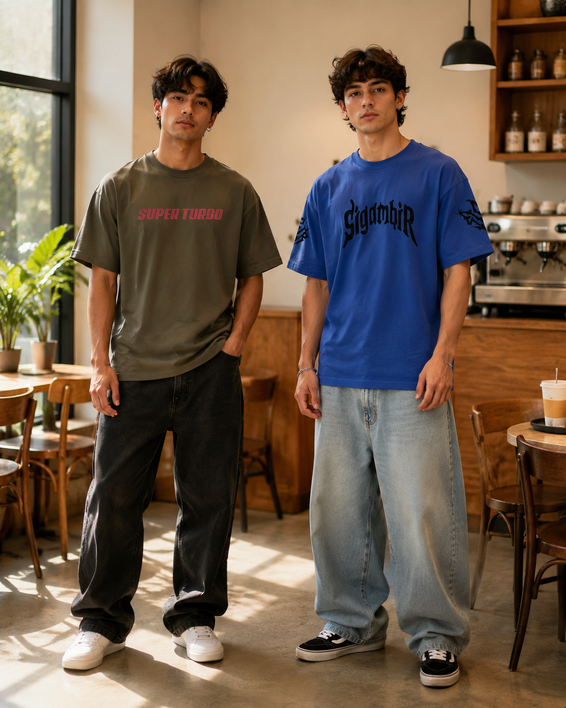 Pack of 2 Premium Printed Drop-Shoulder T-Shirt | Tren Tees