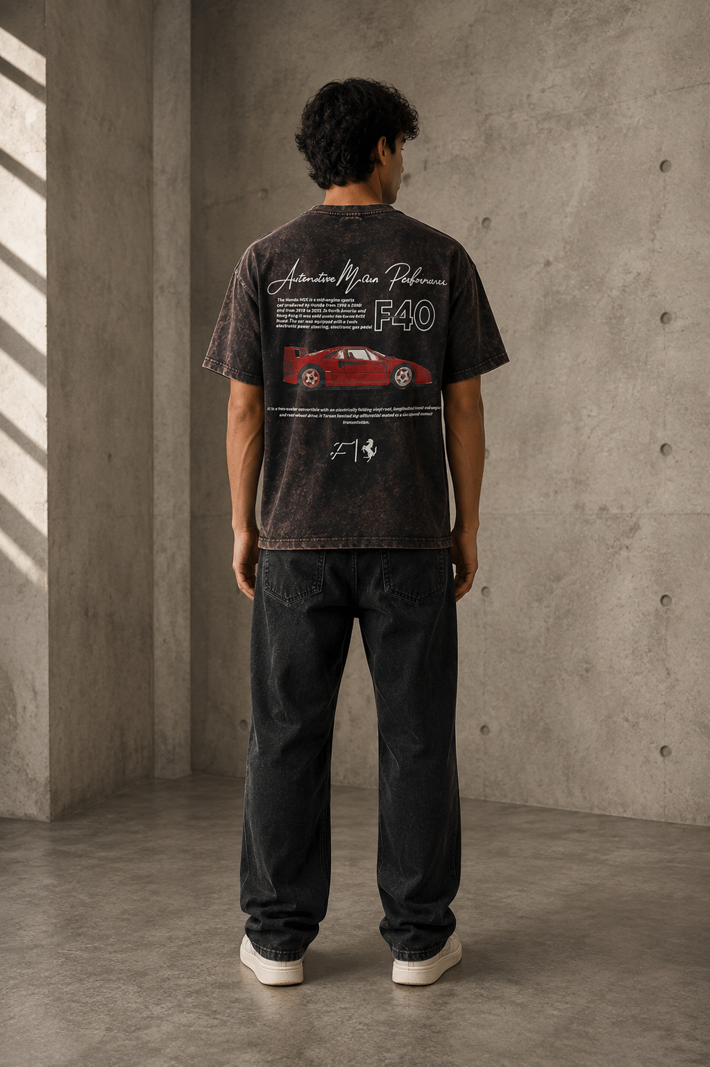 F40 Acid Wash Oversized T-Shirt | Tren Tees
