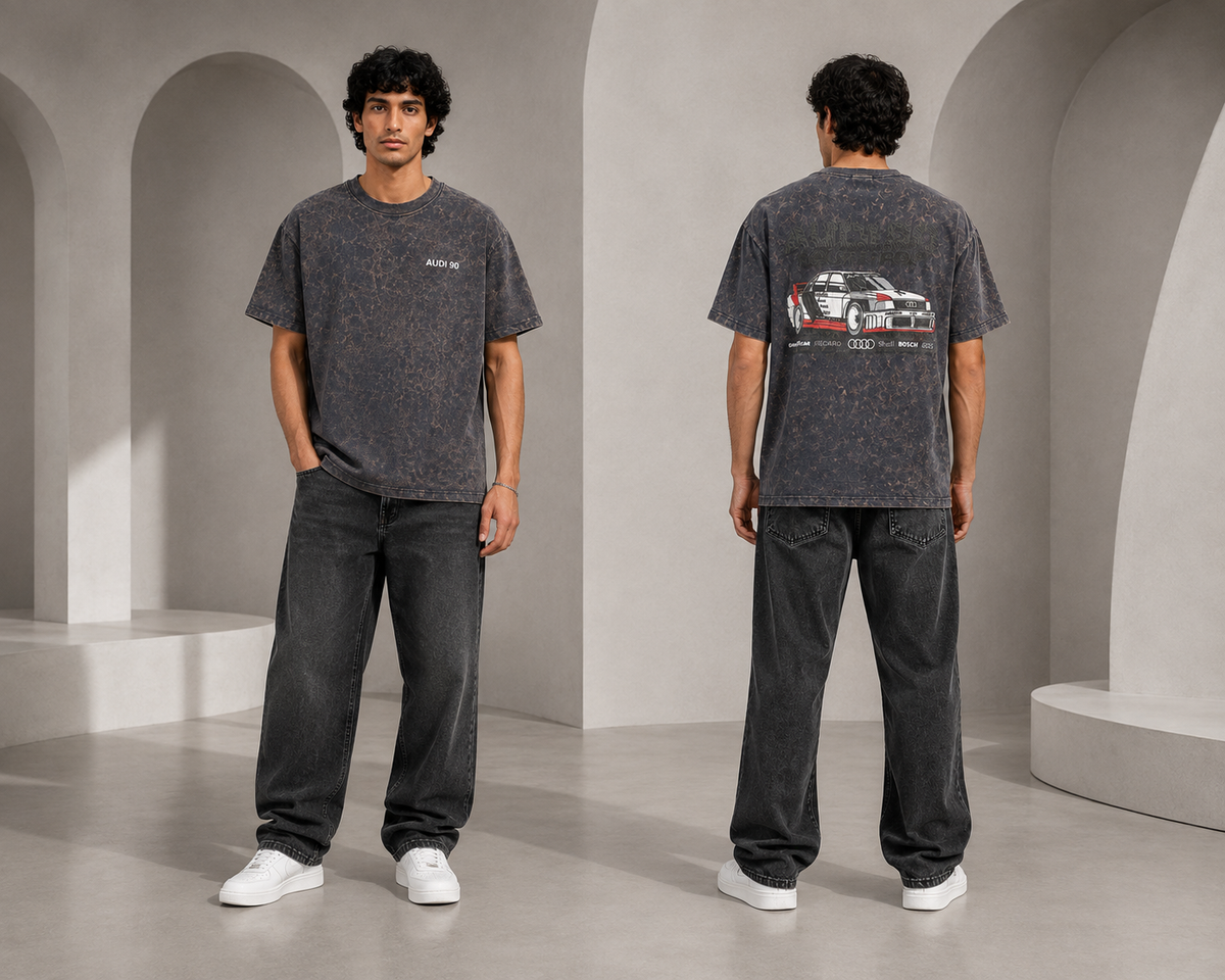 AUDI 90 QUATTRO ACID WASH OVERSIZED T-SHIRT | Tren Tees