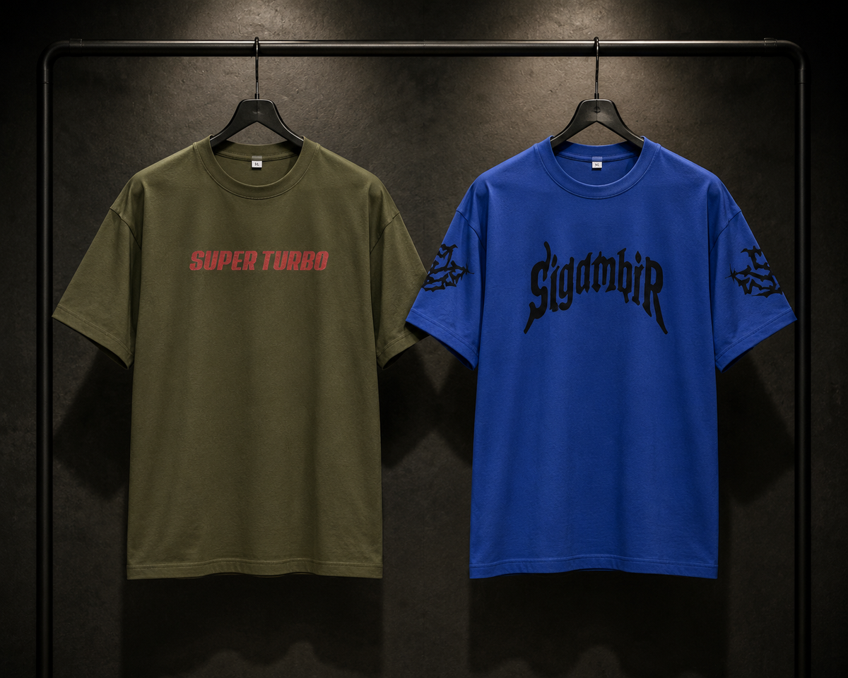 Pack of 2 Premium Printed Drop-Shoulder T-Shirt | Tren Tees