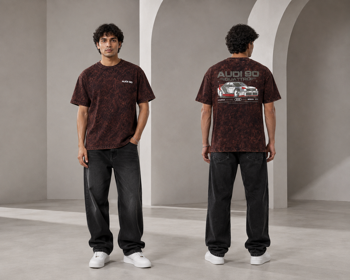 AUDI 90 QUATTRO ACID WASH OVERSIZED T-SHIRT | Tren Tees