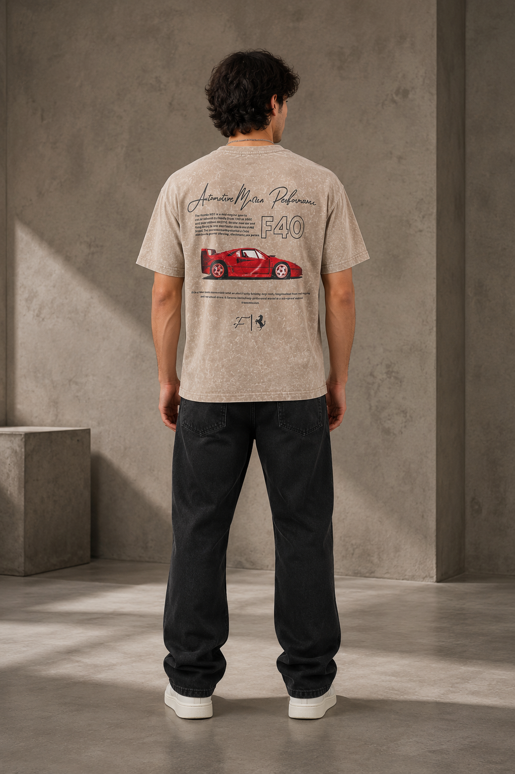 F40 Acid Wash Oversized T-Shirt | Tren Tees