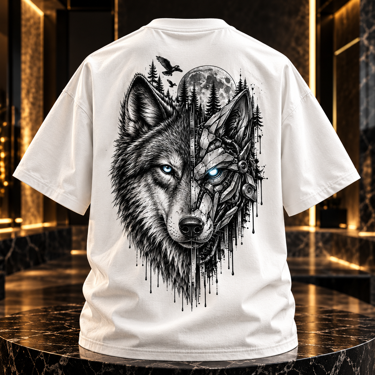 BEYOND HUMAN Oversized Printed T-Shirt – White | TREN TEES