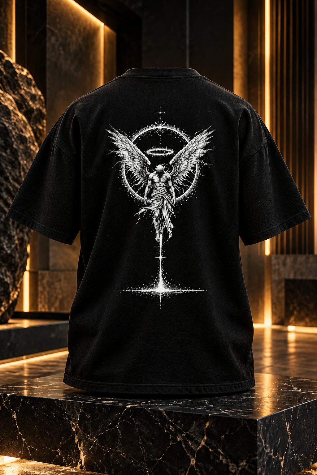 THE LAST LIGHT – Premium Oversized Angel Graphic T-Shirt | Tren Tees