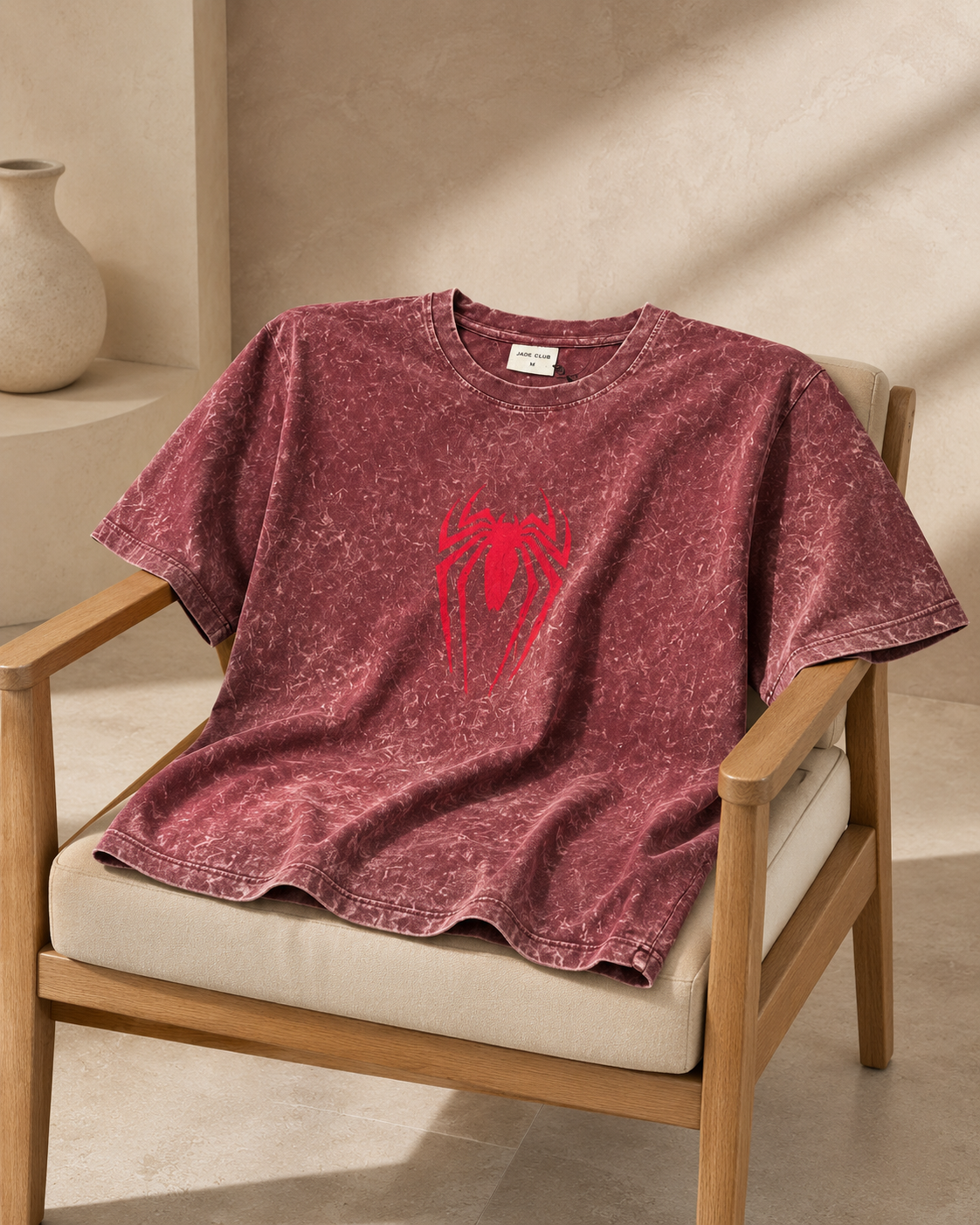 Acid Wash Spider Dropshoulder T-Shirt | TrenTees