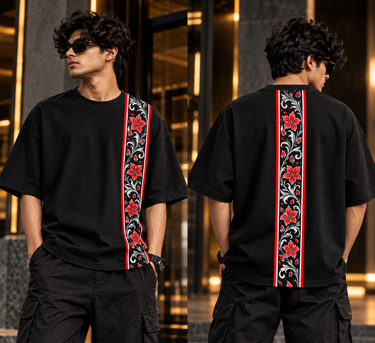 CRIMSON BLOOM – PREMIUM OVERSIZED T-SHIRT | TREN TEES