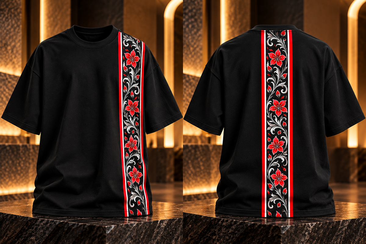 CRIMSON BLOOM – PREMIUM OVERSIZED T-SHIRT | TREN TEES