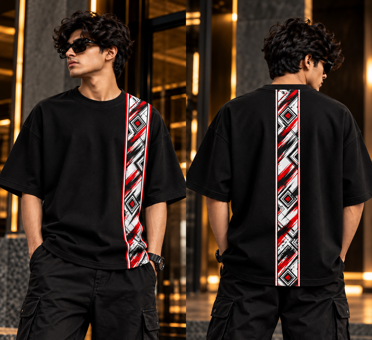 REDLINE GEOMETRY – PREMIUM OVERSIZED T-SHIRT | TREN TEES