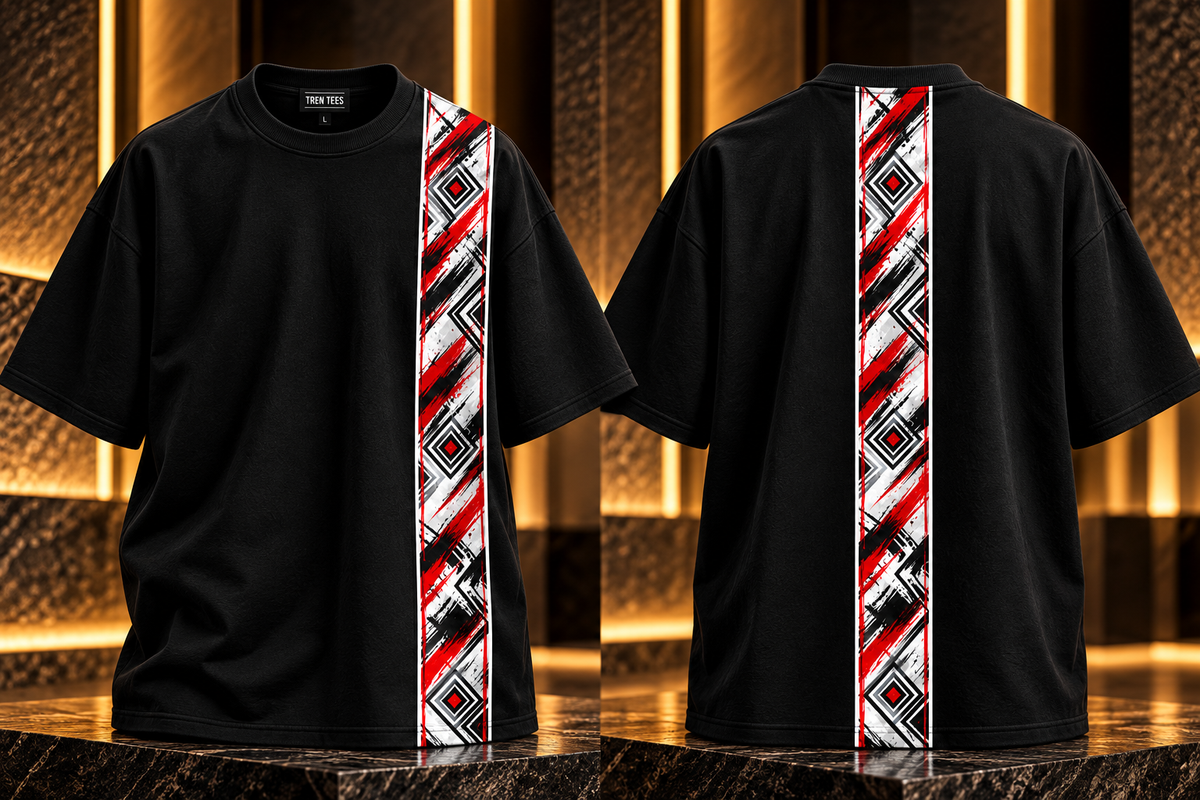 REDLINE GEOMETRY – PREMIUM OVERSIZED T-SHIRT | TREN TEES