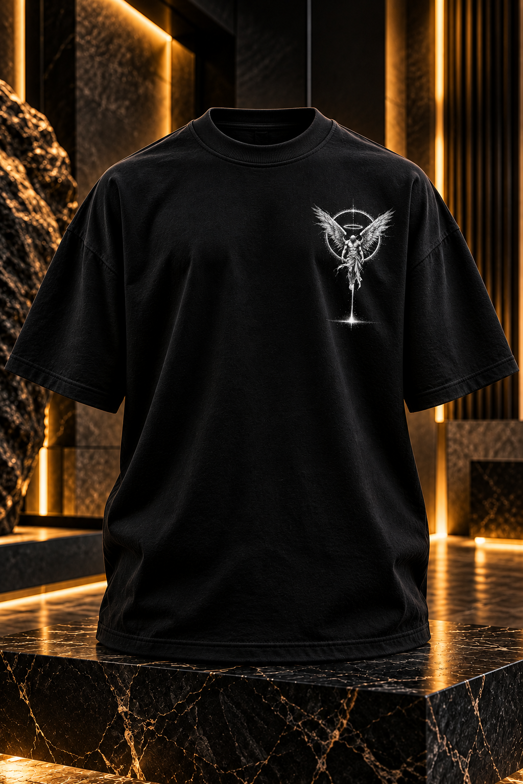 THE LAST LIGHT – Premium Oversized Angel Graphic T-Shirt | Tren Tees