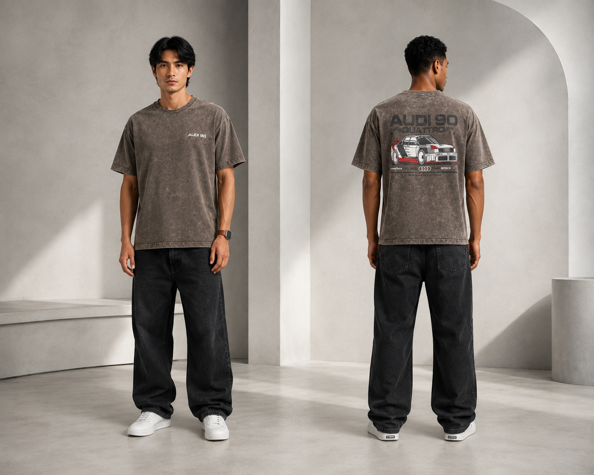 AUDI 90 QUATTRO ACID WASH OVERSIZED T-SHIRT | Tren Tees