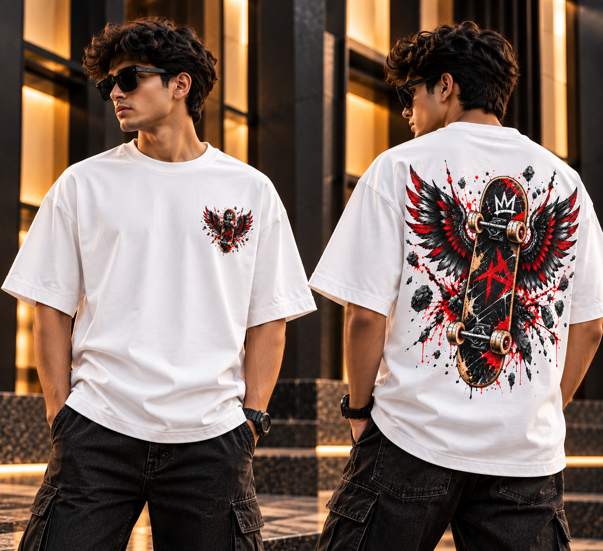 CHAOS WINGS OVERSIZED T-SHIRT | TREN TEES