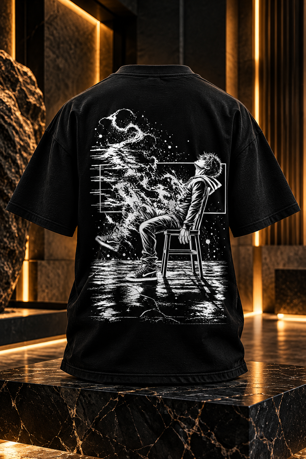 OUT OF FRAME – Premium Oversized Glitch Graphic T-Shirt | Tren Tees