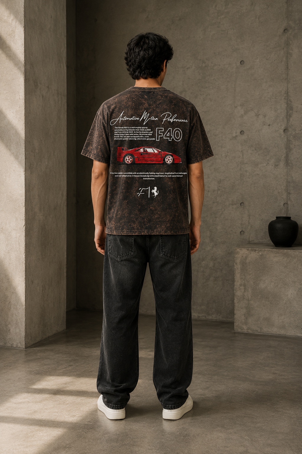 F40 Acid Wash Oversized T-Shirt | Tren Tees
