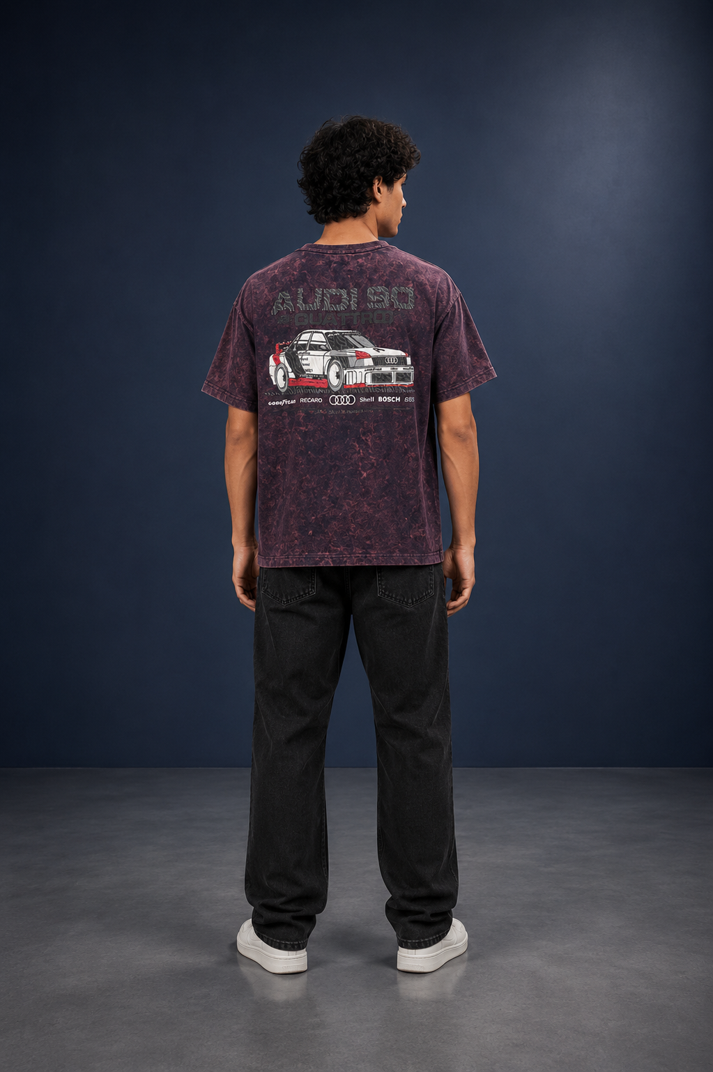 AUDI 90 QUATTRO ACID WASH OVERSIZED T-SHIRT | Tren Tees