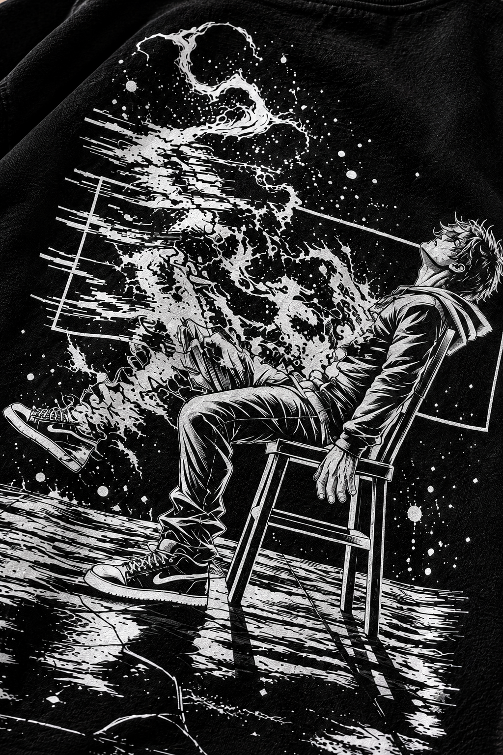OUT OF FRAME – Premium Oversized Glitch Graphic T-Shirt | Tren Tees
