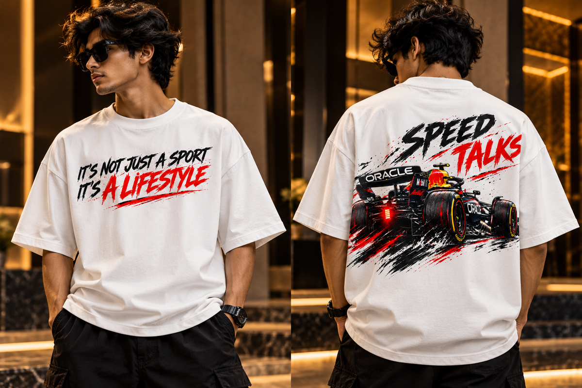 SPEED TALKS – PREMIUM OVERSIZED T-SHIRT | TREN TEES