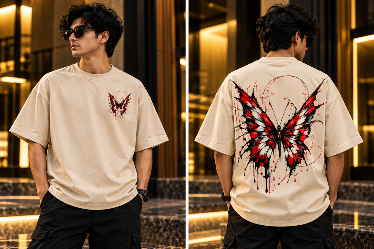 CRIMSON WINGS OVERSIZED T-SHIRT | TREN TEES