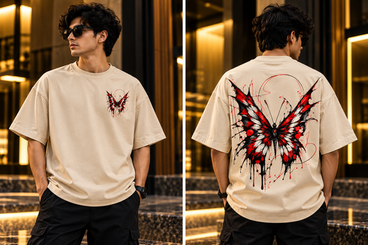CRIMSON WINGS OVERSIZED T-SHIRT | TREN TEES